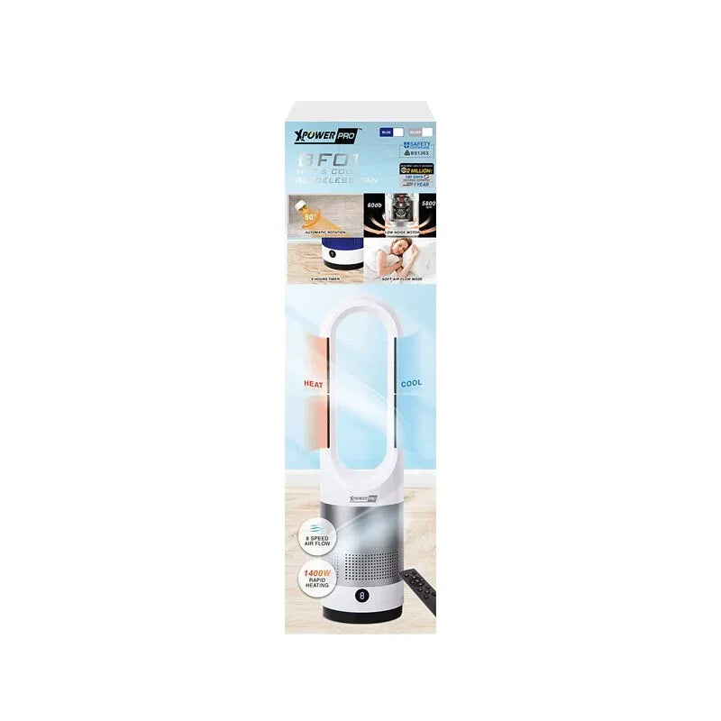 XPower Pro BF01 Hot & Cool Bladeless Fan - Silver - Tashqila XPower Pro BF01 Hot & Cool Bladeless Fan - Silver - Tashqila